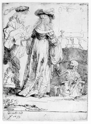 La muerte apareciendo a una pareja casada desde una tumba abierta, 1639